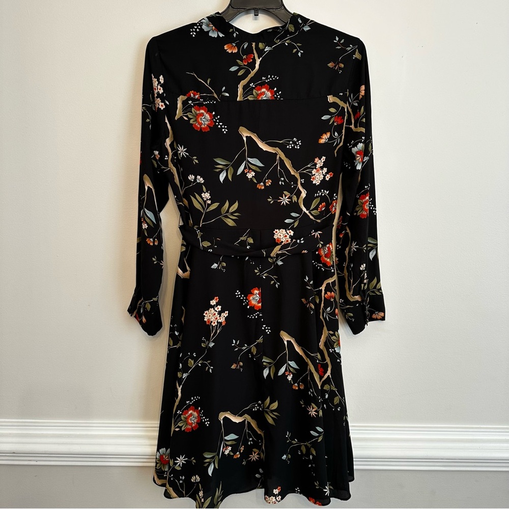 Nanette Lepore Black Floral Long Sleeve Dress - Picture 8 of 8